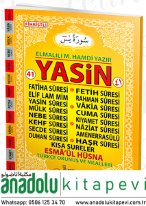 Fihristli Yasin Türkçe Okunuş ve Mealli / Çanta Boy