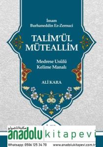 Talimül Müteallim Medrese Usulü Kelime Manalı - تعليم المتعلم