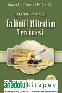 Talimül Müteallim Medrese Usulü Kelime Manalı