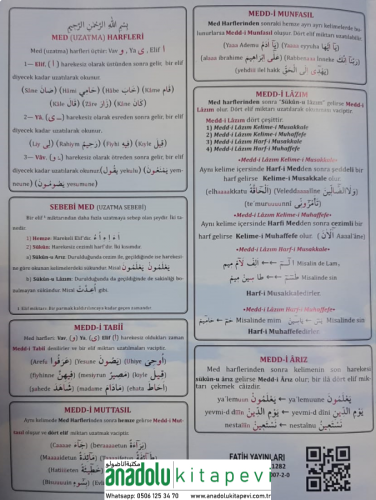 Tecvid Kartelası - Karabaş Tecvidi Osmanlıca ve Türkçe